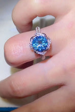 2 Carat Cobalt Blue Moissanite 925 Sterling Silver Ring Rings
