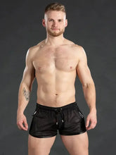 Men's Drawstring Side Striped Active Shorts Black Mens Bottoms