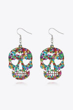 Acrylic Skull Drop Earrings Multicolor One Size Earrings