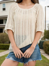 Openwork Round Neck Cover-Up Swimwear Cover-Ups