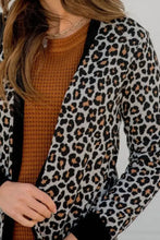 Pocketed Leopard Open Front Cover Up Woman Outerwear