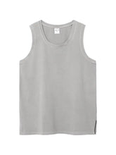 Men's Side Slit Round Neck Tank Gray Mens Tops