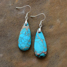 Natural Stone Copper Teardrop Earrings Earrings