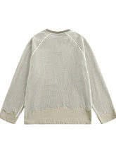 Men's Vintage Mesh Letter Notched Sweatshirt Mens Tops