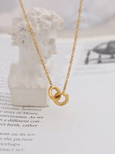 18K Gold-Plated Titanium Steel Hoop Pendant Necklace Gold One Size Necklaces
