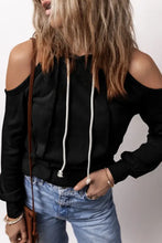 Cold Shoulder Long Sleeve Hoodie Woman Sweatshirts