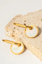 Copper White Mother-Of-Pearl Drop Earrings Gold One Size Earrings