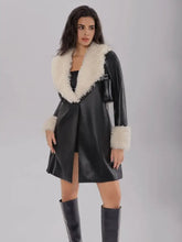 Fuzzy Long Sleeve Longline Coat Woman Outerwear