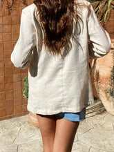 Lapel Collar Long Sleeve Blazer Woman Outerwear