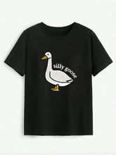 Goose Round Neck Short Sleeve T-Shirt Woman T Shirts
