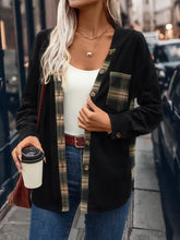 Pocketed Plaid Button Down Hooded Shacket Woman Outerwear