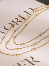 18K Gold-Plated Layered Beaded Chain Necklac Necklaces