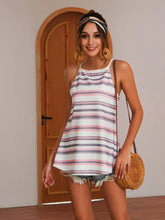 Striped Tied Curved Hem Cami Tanks & Camis