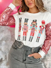 Sequin Nutcracker Round Neck Long Sleeve Sweatshirt Woman Sweatshirts