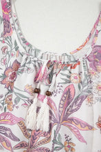 Multicolour Floral Tie Neck Sleeveless Mini Dress Woman Casual Dress