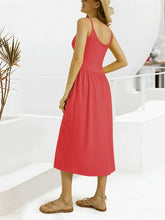 Scoop Neck Midi Dress with Pockets Casual Dresses