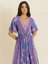 Printed Short Sleeve Midi Dress Casual Dresses