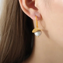 18K Gold-Plated Bead Dangle Earrings Earrings