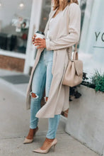 Open Front Long Sleeve Trench Coat Woman Outerwear
