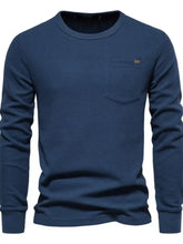 Men's Waffle-Knit Round Neck T-Shirt Mens Tops