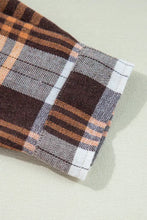 Plaid Button Up Long Sleeve Shacket Woman Outerwear