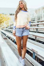 Star Contrast Round Neck Long Sleeve Sweatshirt Woman Sweatshirts