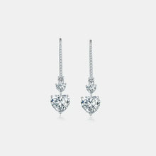 5.44 Carat 925 Sterling Silver Moissanite Heart Drop Earrings Silver One Size Earrings