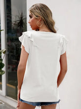 Ivy Lane Ruffled Round Neck Cap Sleeve T-Shirt Woman T Shirts