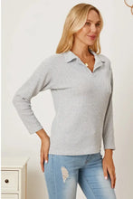 Collared Neck Dropped Shoulder T-Shirt Woman T Shirts