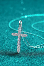 Adored 925 Sterling Silver Cross Moissanite Necklace Necklaces