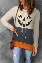 Long Sleeve Jack-O'-Lantern Graphic Sweatshirt Dark Gray Woman Sweatshirts