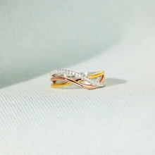 Crisscross Gold-Plated 925 Sterling Silver Ring Gold Rings