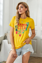 MAMACITA Graphic Round Neck Tee Mustard Woman T Shirts