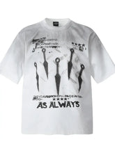 Men's Graphic Oversized Urban Street T-Shirt White Mens Tops