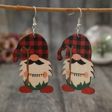 Wooden Pointed Hat Gnome Earrings Deep Red One Size Earrings