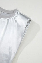 Round Neck Satin Tank Top Tanks & Camis