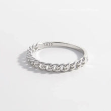 925 Sterling Silver Curb Chain Ring Silver Rings