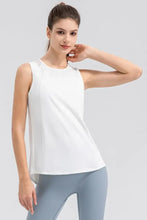 Round Neck Wide strap Active Tank White Woman Activewear