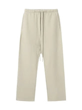 Men's Casual Loose Fit Drawstring Sweatpants Beige Woman Sweatpants
