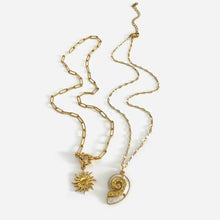 2-Piece 18K Gold-Plated Sun & Wave Pendant Necklace Necklaces