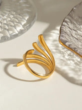 18K Gold-Plated Stainless Steel Irregular Open Ring Fashion Jewelry