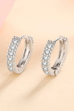 925 Sterling Silver Inlaid Moissanite Huggie Earrings Earrings