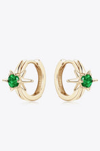 Lab-Grown Emerald Huggie Earrings Gold One Size Earrings