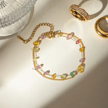 Stainless Steel Natural Stone Double Layered Bracelet Bracelets