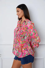 Floral Button Up Flounce Sleeve Shirt Woman Blouses