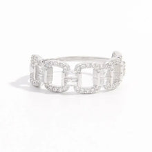 925 Sterling Silver Zircon Cutout Ring Silver Rings