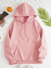 Drawstring Dropped Shoulder Hoodie Woman Sweatshirts
