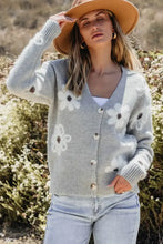 Flower Button Up Long Sleeve Cardigan Woman Outerwear