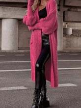 Lantern Sleeve Pocketed Cardigan Woman Outerwear