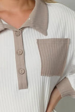 Contrast Collared Neck Top Woman Blouses